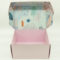 Boîte à tiroir en carton imprimé avec lamination brillante, emballage plat, remplie de colle, pas besoin de ruban adhésif, boîtes de vente au détail, emballage monocouche