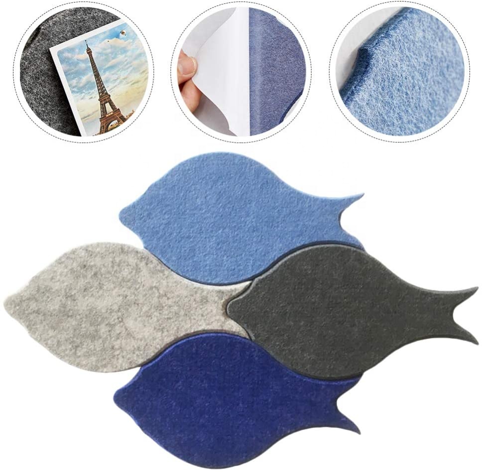 Декоративная фетровая плитка высокой плотности в форме рыбы, доска для записей с самоклеящейся спинкой