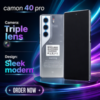 Foto yang Ditingkatkan dengan AI Kecepatan 5G TECHNO CAMON 40 PRO Penyimpanan Besar Pengisian Cepat Kompatibel Global