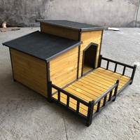 Maison pour animaux de compagnie en bois massif respirant de grande taille pour l'extérieur, cage pour chien en bois personnalisée