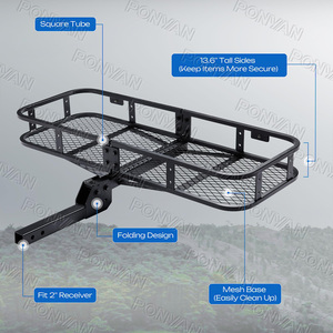 Pour le ramassage SUV 4X4 PONYAN nouveau Design fer pliant arrière noir attelage transporteur monté Cargo transporteur <span class=keywords><strong>porte</strong></span>-bagages <span class=keywords><strong>à</strong></span> <span class=keywords><strong>vendre</strong></span> - Product Image 3