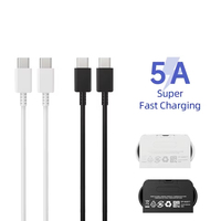 Cable de Carga USB C 5A de Fábrica, Cable Tipo C a C para Samsung S22 Ultra S21+ S20 Note 10, Cable de Carga Súper Rápida Samsung