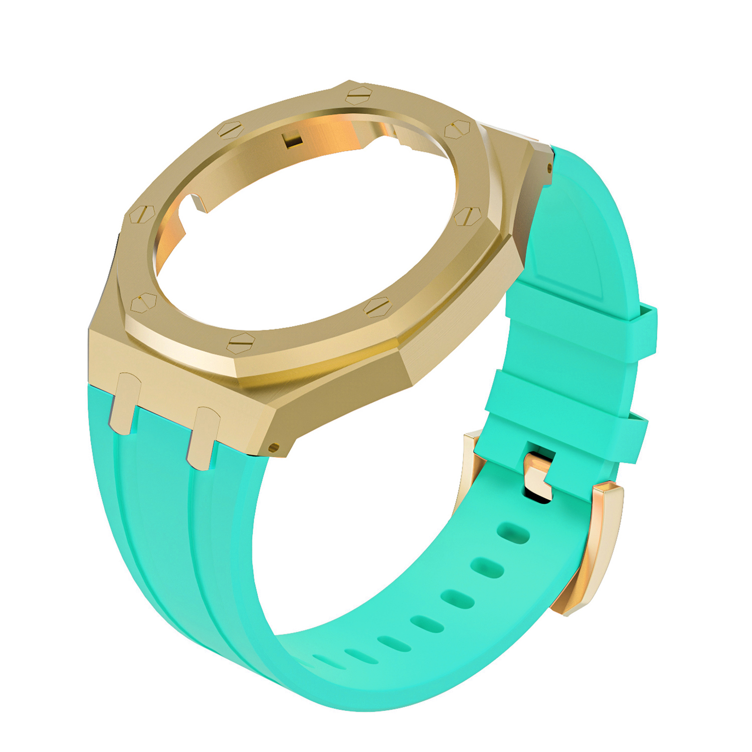 Bracelet en silicone doré + bleu Tiffany