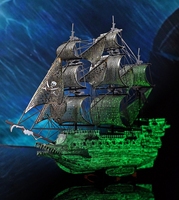 Puzzle en métal 3D stéréoscopique, modèle d'assemblage mobile, décoration de bateau pirate, artisanat en métal
