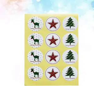Giáng Sinh Nướng Niêm Phong Sticker Dính Vòng Cây Giáng Sinh Elk Sao Decals Sticker Cho Cookie Túi Hộp Quà Tặng Bao Bì Xmas