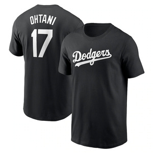 T-shirt pour homme Dodgers Ohtani 17, blanc, coupe classique, 100% coton jersey, respirant, manches courtes, imprimé avec motif - Product Image 5