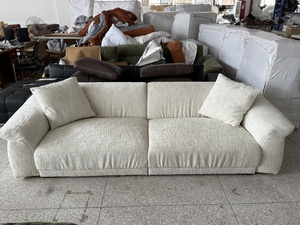 Venta caliente moderno italiano de lujo de lino Villa sofá cómodo reclinable en forma de L seccional sala de estar Venta caliente sofás de terciopelo - Product Image 6