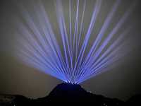 Projecteur laser extérieur étanche W-RGB80W 80W, système d'éclairage de scène, animation RGB, laser de repère pour grands événements