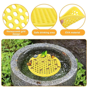 Isla Flotante para Pájaros, Comedero y Bebedero Flotante, Diseño de Panal de Abeja, Plástico, Portátil, para Jardín Exterior - Product Image 5