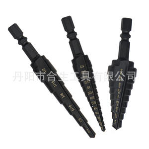Mr <b>Drill</b> Inch <b>Step</b> <b>Drill</b> Bits 3pc Hex Shank TiCN Coated Steel Drilling Tool Kit - Product Image 1