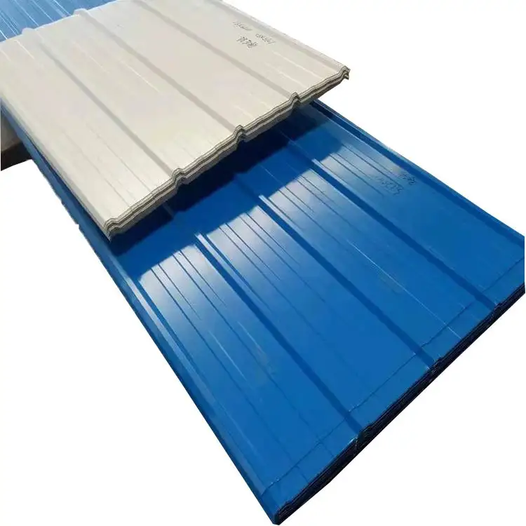 सस्ते कीमत Lowes धातु छत लागत अछूता पैनलों औद्योगिक जीआरपी पैनल शीट 0.5Mm चादरों की छत इंटरलॉकिंग Profiled स्टील
