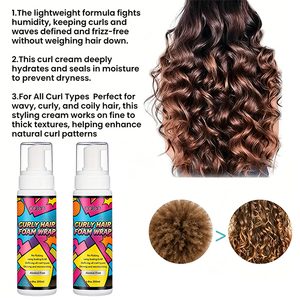 Mousse coiffante naturelle à tenue forte sans alcool pour boucles, <span class=keywords><strong>anti</strong></span>-frisottis, hydratante, brillante et longue durée, marque privée - Product Image 3