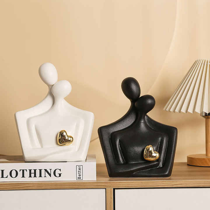 Creative Art White Porcelain Ceramic Character Ornaments Polished Entrance Study Decoration for Living Room Home Model Crafts