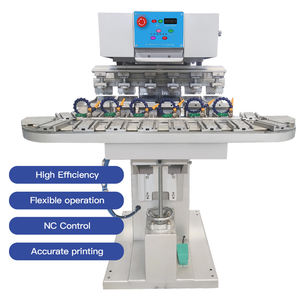 रोटरी कन्वेयर बेल्ट के साथ सेमी-ऑटोमैटिक 6-कलर पैड प्रिंटर के लिए नई स्थिति ग्रेव प्लेट टाइप पेपर प्रिंटिंग - Product Image 1