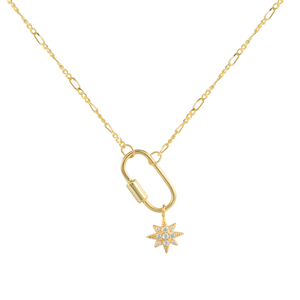 ROXI Oferta Especial Collar de Plata de Ley 925 Bañado en Oro de 18K con Colgante de Estrella Delicado y Cadena con Cierre de Mosquetón para Mujer - Product Image 1