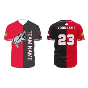 Maillot de baseball personnalisé imprimé 100% polyester respirant à séchage rapide unisexe adulte avec nom et numéro personnalisés brodés à la main - Product Image 6