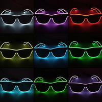 Nouvelles lunettes fluorescentes LED lumineuses sans fil pour fêtes, avec verres à effet de lumière froide et lentilles à encre luminescente