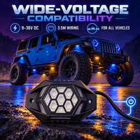 Feux LED RGBW pour le dessous de caisse, contrôle double canal, étanches IP68, 9-36V, pour Jeep, ATV, UTV, camion