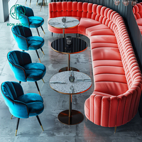 Canapé rond en marbre pour restaurant, mobilier de café, table et chaises pour café, salon de thé