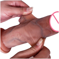 Dildo realista de silicona líquida de 8 pulgadas con ventosa, juguete sexual para masturbación femenina, dildo grande.