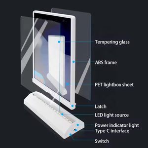 Double Side Adjustable Brightness USB Charging A4 LED Advertising Desktop Light Box Menu Sign for <b>Bar</b> Restaurant Wedding - Product Image 6