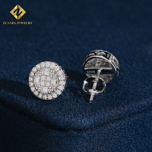 Trendy Jewelry VVS Iced Out Silver Moissanite Stud <b>Earrings</b> Screw <b>Back</b> Wedding Gift Women - Product Image 3