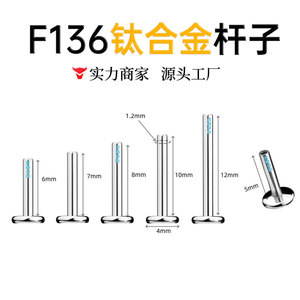 Base de remplacement pour piercing de lèvre en titane G23 à filetage interne, pour bijoux de piercing d'oreille, conforme à la norme ASTM F136 - Product Image 3