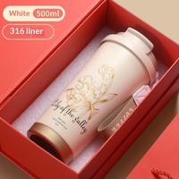 Bouteille isotherme en acier inoxydable 316 pour femme, haut de gamme, avec paille, pour café froid, personnalisable, avec coffret cadeau