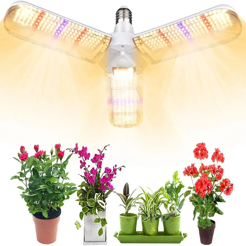 โรงงานพับ LED พืชเติบโตแสง120วัตต์ E27 B22พัดลมรูปร่างในร่ม LED Grow Light