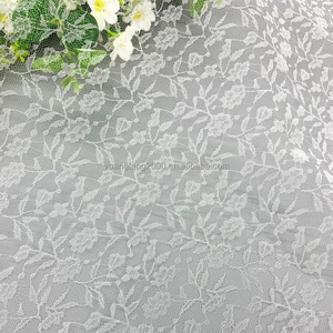 Tela de Encaje de Malla Transparente Francesa con Flores 3D de Poliéster Blanco Elegante al por Mayor para Vestido de Novia con Velo - Product Image 1