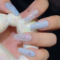 TSZS Nouvelle Décoration d'Ongles 3D Laser en Formes Mixtes Macaron Couleurs Adorables Cœur Étoile Paillettes Scintillantes pour DIY Ongles