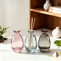 Ensemble de 150 ml de bouteilles en verre rondes, aspect cristal, pour diffuseur d'huiles essentielles, parfumées, pour aromathérapie