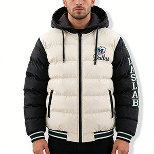 Fabricante OEM/ODM, Chaqueta Varsity Acolchada con Capucha de Invierno Personalizada, de Alta Calidad, a Prueba de Viento, Cálida y Unisex - Product Image 1