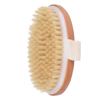 Brosse de corps de bain de gommage de douche en bois de vente chaude avec des poils de sanglier
