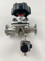 Vanne à membrane de contrôle manuel SUS316 pour les médias de l'eau avec joint PTFE EPDM haute température pour l'industrie pharmaceutique
