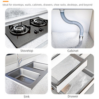 Autocollant de cuisine moderne en PET PVC résistant à la chaleur, anti-huile et imperméable, auto-adhésif pour zones de crédence d'évier et usage domestique (vente en gros)