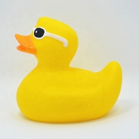 Canard de bain en caoutchouc jaune en gros, promotionnel, en plastique, flottant, en vrac, avec lunettes de soleil