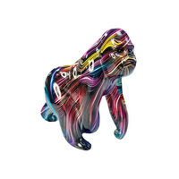 Sculpture animale en résine à transfert d'eau, statue de gorille de dessin animé coloré, décoration d'intérieur pour la maison, vente à chaud en Europe