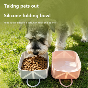Bol pliable en silicone pour chien 500 ml avec mousqueton, bol de voyage pliable pour animaux de compagnie pour le camping en plein air, la randonnée, bol à eau pour chat et chien - Product Image 1