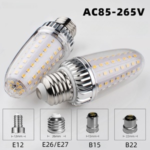 Ampoule LED Corn E14 <span class=keywords><strong>E27</strong></span> E12 E26 B22 15W <span class=keywords><strong>20W</strong></span> avec abat-jour pointu, corps lisse argenté, AC85-265V 3000K 4000K 6000K - Product Image 3