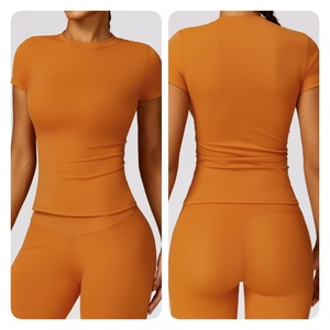 T-shirts pour femmes, toutes les couleurs disponibles, manches trois quarts, asymétriques, sans coutures, imperméables, séchage rapide, sur mesure - Product Image 4