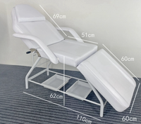 Lit de Beauté Multifonctionnel Pliant en Trois Sections, Réglable, pour Salon, Massage, Tatouage, Shampoing – Ensemble Complet Noir du Fabricant