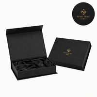 Boîte cadeau de luxe noire en carton à toucher doux avec fermeture magnétique et doublure en satin pour extensions de cheveux naturels et perruques de marque