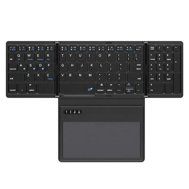 Tastiera portatile pieghevole ad alta sensibilità Touchpad Business universale Full Size Multi dispositivo Mini tastiera senza fili per Tablet