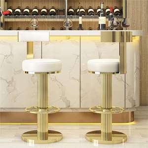 High quality direct from factory Custom kitchen gold chair modern bar <b>stool</b> luxury stainless steel Nordic velvet bar chair - Product Image 6