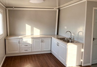 Maison conteneur préfabriquée extensible à double aile avec mur-rideau en verre, 2-3 chambres, mini-villa pliable, design moderne et respirant, complète