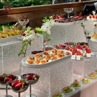 Support à gâteau transparent blanc personnalisé ZKAI pour buffet, pâtisserie, fête ou événement