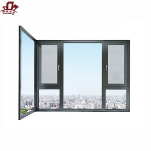 Ventana de Aluminio Negro con Vidrio Templado Personalizable, <span class=keywords><strong>Ventanas</strong></span> Abatibles <span class=keywords><strong>Rectangulares</strong></span> de Aluminio - Product Image 5