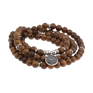 2022 nuevo Rosario de Yoga multicapa 108 cuentas de madera loto tibetano budista Mala Buda encanto <span class=keywords><strong>pulsera</strong></span> para Mujeres Hombres - Product Image 1