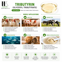 Poudre de monobutyrine de qualité alimentaire, dérivé de l'acide butyrique, pour l'alimentation des poulets de chair, des poules pondeuses et des porcs